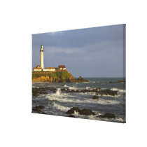 Lighthouse at Pigeon Point State Beach in San 2 Gallery Wrapped Canvas