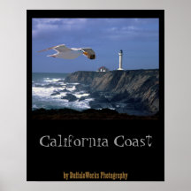 Lighthouse & Seagull Poster