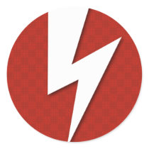 Lighting Bolt Round Sticker