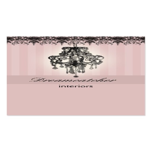Lighting Chandelier Real Estate Business Card Pink