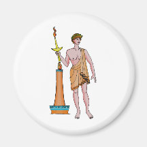 Lighting the flame refrigerator magnet