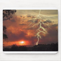 lightning at sunset mousepad
