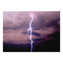 Lightning bolt during thunderstorm announcements