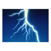 Lightning bolt over blue background personalized announcement