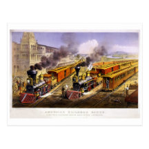 Lightning Express: An American Train Scene Post Card