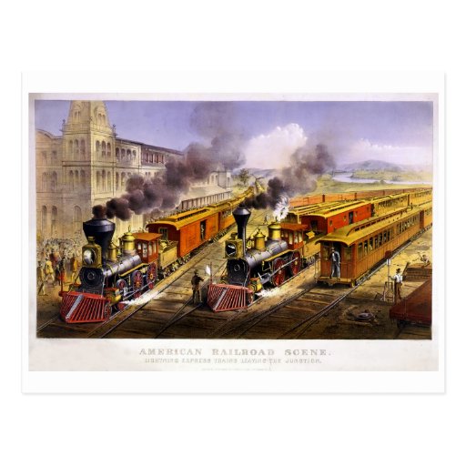 Lightning Express: An American Train Scene Post Card