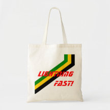 Lightning Fast Jamaica Stripes Canvas Bag