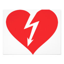 lightning heart icon custom invitations