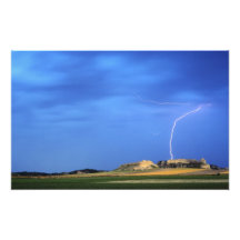Lightning strikes the Wildcat Hills near Photo