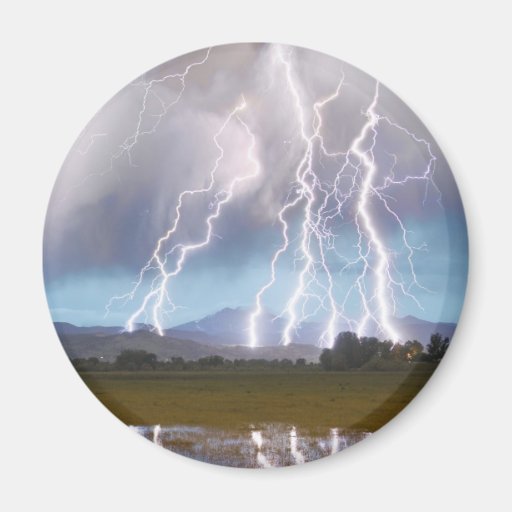Lightning Striking Longs Peak Foothills 4C. Magnet