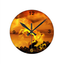 Lightning Unicorn Round Wallclock