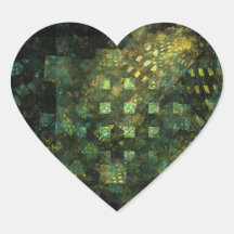 Lights in the City Abstract Art Heart Sticker