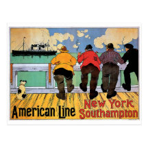 Ligne américaine affiche cartes postales