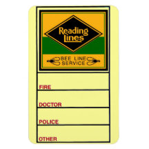 Lignes de chemin de fer de lecture, ligne service  magnets en vinyle