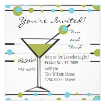 Lignes de Martini d'amusement Invitations