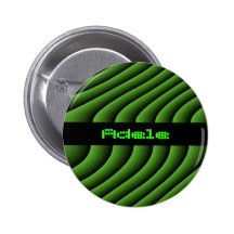 Lignes onduleuses vertes hypnotiques nom de coutum badges avec agrafe