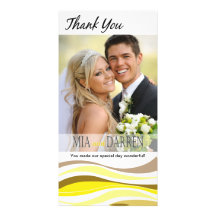 Lignes sinueuses jaune de Merci de photo Cartes De Vœux Avec Photo