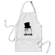 Like a Sir Monocle Rage Face Meme Aprons