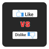 Like and dislike square stickers