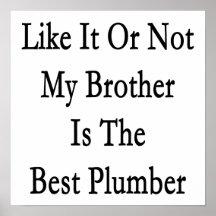 Like It Or Not My Brother Is The Best Plumber Poster