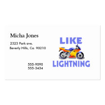 Like Lightining Street Bike Business Card Templates