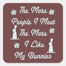 Like My Bunnies (blue) Stickers