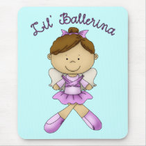 Lil Ballerina Brown Hair Mouse Pad