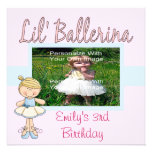 Lil' Ballerina Party Invitations / Blue & Pink