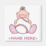 Lil Baseball Baby Girl Fridge Magnet