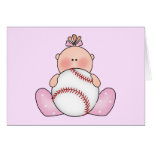 Lil Baseball Baby Girl Greeting Cards