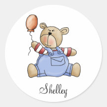 Lil' Bears · Baby Boy Balloon Round Sticker