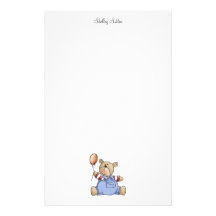 Lil' Bears · Baby Boy Balloon Personalized Stationery