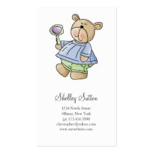 Lil' Bears · Baby Boy Blue & Green Pyjamas Business Card Template