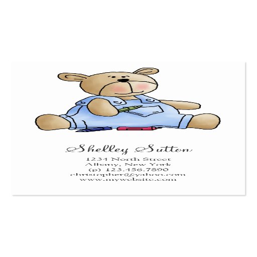 Lil' Bears · Baby Boy Crayons Business Card Template