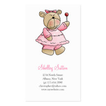 Lil' Bears · Baby Girl Pink Dress Business Card Templates