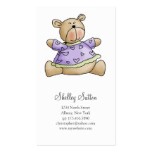 Lil' Bears · Baby Girl Purple Shirt Business Cards