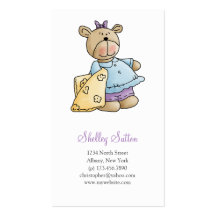 Lil' Bears · Baby Girl Yellow Blanket Business Card Template