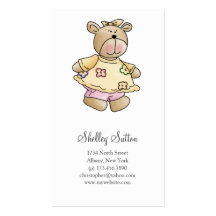 Lil' Bears · Baby Girl Yellow Dress Business Card Templates