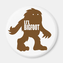 LI'L BIGFOOT Adorable Logo - Cute Brown Sasquatch Magnets