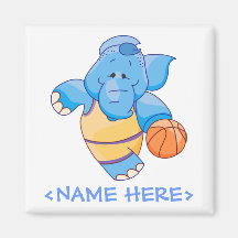 Lil Blue Elephant Basketball Refrigerator Magnets