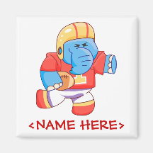 Lil Blue Elephant Football Magnet