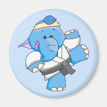 Lil Blue Elephant Karate Magnets
