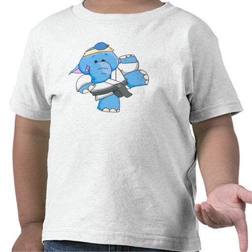 Lil Blue Elephant Karate T-shirt