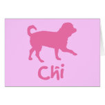 Lil' Chihuahua w/ Chi Text (pink) Greeting Cards