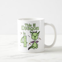 Lil Dragon 4th Birthday Coffee Mugs