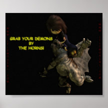 Lil Emo Girl, Grab Your Demons by the Horns Print