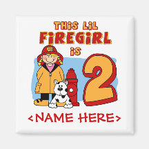 Lil Firegirl 2nd Birthday Refrigerator Magnet