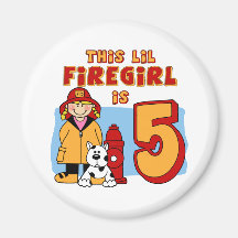 Lil Firegirl 5th Birthday Refrigerator Magnet