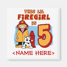 Lil Firegirl 5th Birthday Refrigerator Magnet
