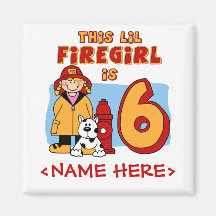 Lil Firegirl 6th Birthday Magnets